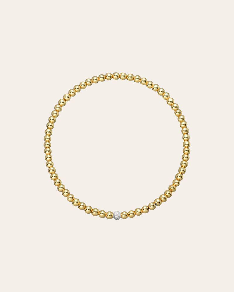 14K Gold 3mm Perlenarmband Mit Diamant Perle von ZoeLevJewelry