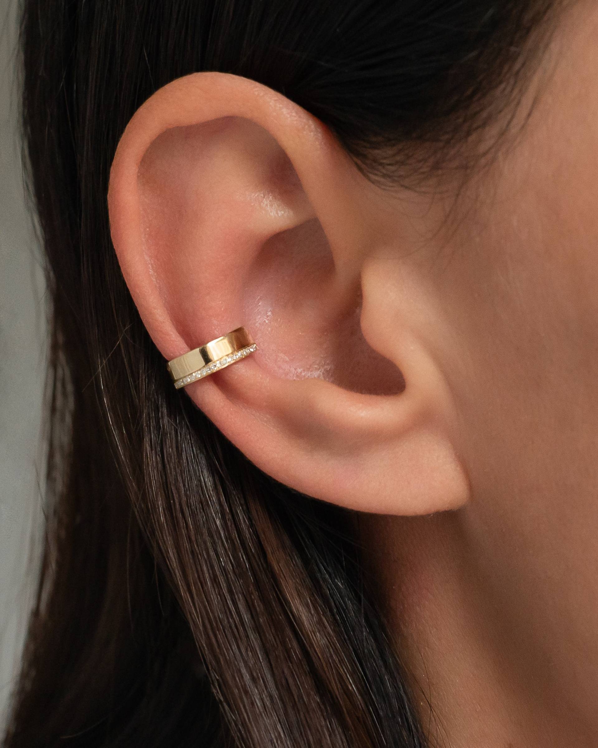 14K Gold Dicke Diamant Ohrmanschette von ZoeLevJewelry