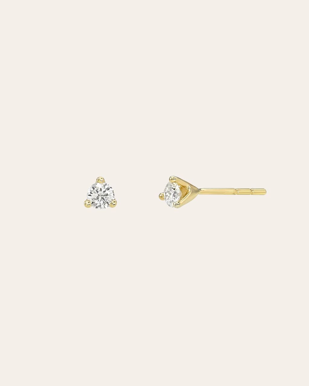 3 Diamant Ohrstecker | 14K Gold von ZoeLevJewelry