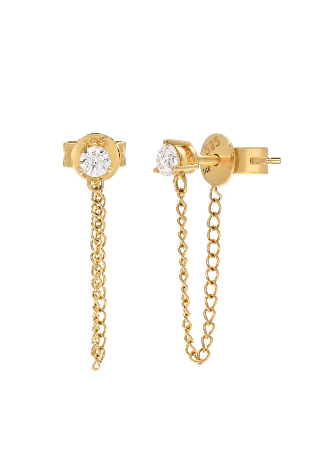 3 Zacken Diamant Kette Ohrstecker von ZoeLevJewelry