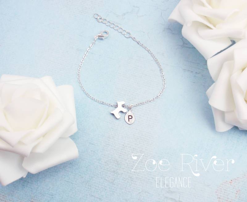 Personalisiertes Hundearmband Mit Initialen in Roségold, Silber Oder Gold. Wählen Sie 1 2 Hunde. Zierliches, Kleines von ZoeRiverElegance