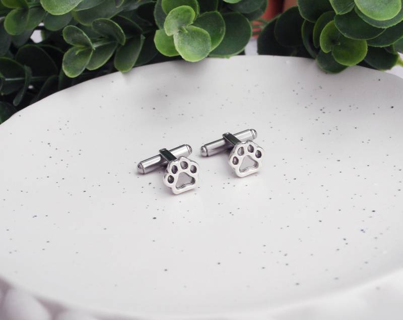 Silberne Manschettenknöpfe Mit Hunde - Oder Katzenpfotenabdruck. Silber. Geschenk Zum Vatertag. Hundeliebhaber Geschenk. Für Ihn. Bräutigam von ZoeRiverElegance