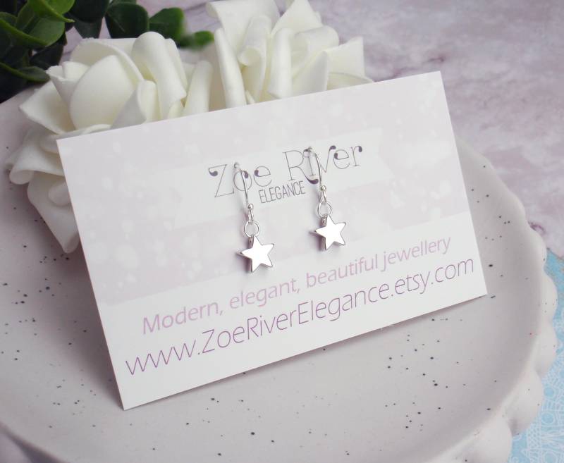 Sternohrringe Nach Wahl in Silber, Gold Oder Roségold. 925Er Sterlingsilber-Ohrhaken Silber Sterne. Zierliche Sternohrringe. Klein, Winzig von ZoeRiverElegance