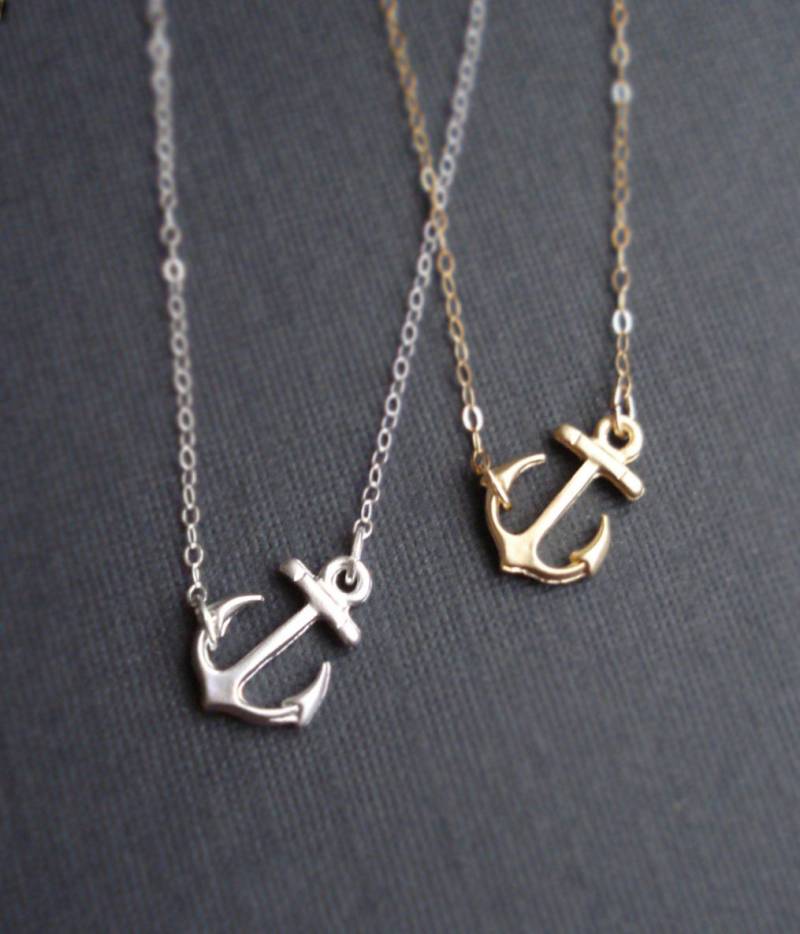 Wählen Sie Rosegold, Silber Oder Gold Ankerkette, Personalisierte Initiale Und Ankerkette. Zierliche von ZoeRiverElegance