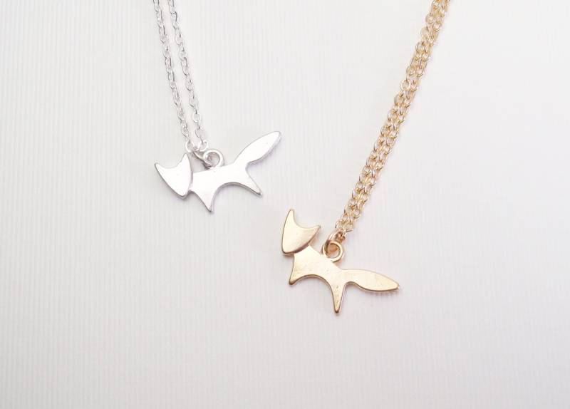 Wählen Sie Silber Oder Gold Zierliche Fuchs Halskette. Kleine Kette. Silberne Gold von ZoeRiverElegance