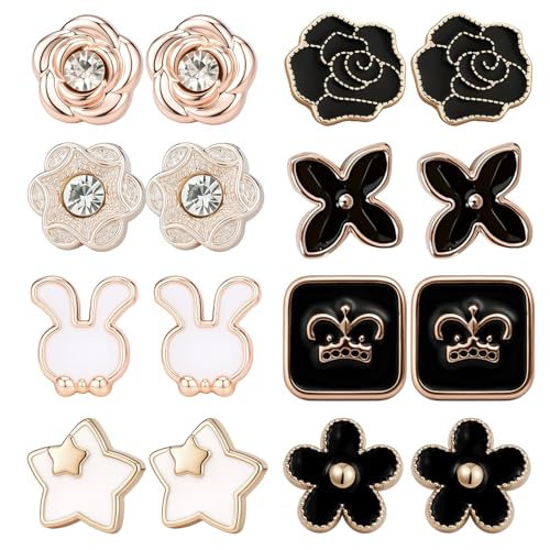 Hijab Magnetische Pins, 8 Stück Nadellose Brosche mit Starke Magnete, Clip Magnetbroschen Handelt Keine Lochstifte für Frauen Kleidung Schals Cardigans von ZoeWei