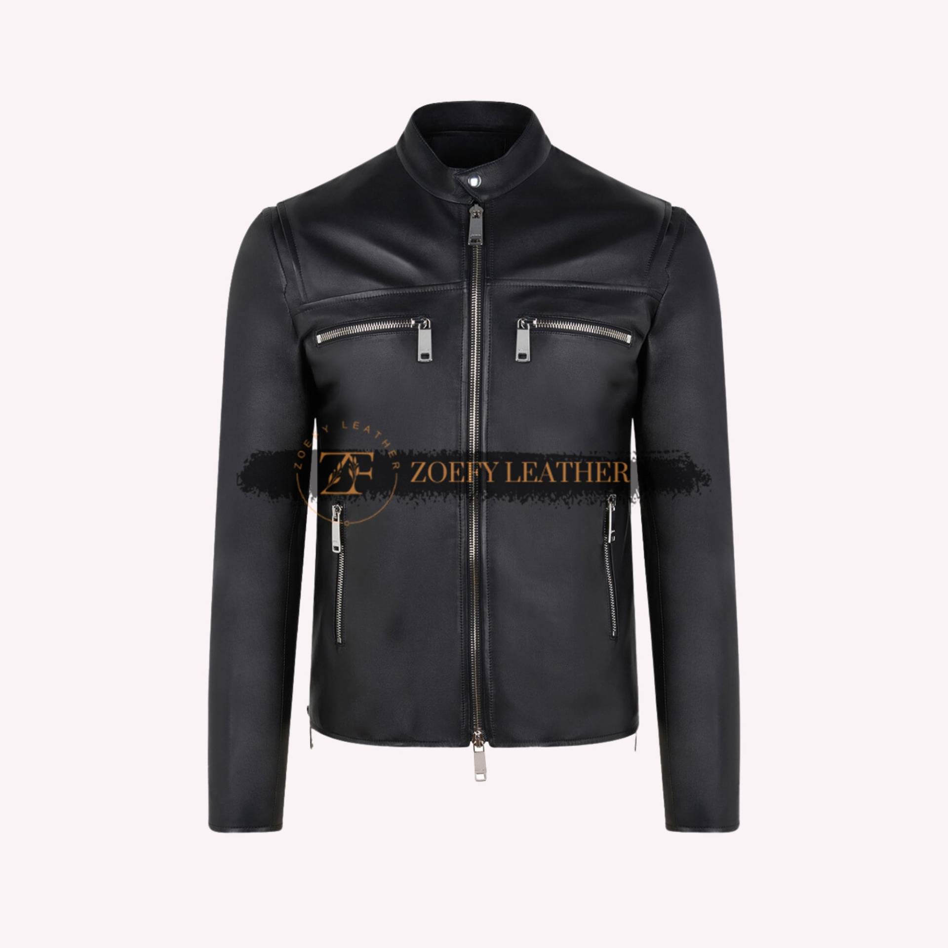 Herren Leder Motorradjacke, Custom Racer Jacke, Handgemachte Y2K Punk Alt Clothing von ZoefyLeather