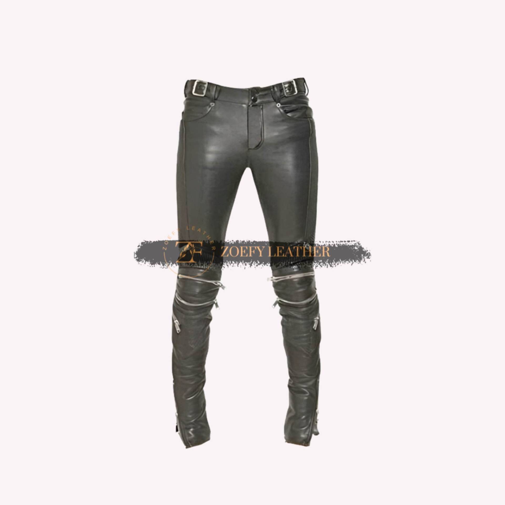 stilvolle Benutzerdefinierte Lederhosen Männer, Handgefertigte Y2K Motorradhose, Hoch Taillierte Hose, Wikingerhose von ZoefyLeather