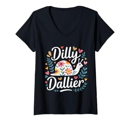 Damen Dilly Dallier Aufschubzeit verschwenden - T-Shirt mit V-Ausschnitt Damen Dilly Dallier Aufschubzeit verschwenden - T-Shirt mit V-Ausschnitt von Zögern Hobby