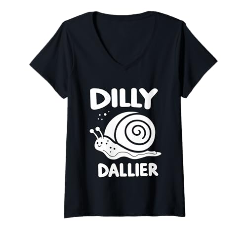 Damen Dilly Dallier Aufschubzeit verschwenden ||- T-Shirt mit V-Ausschnitt Damen Dilly Dallier Aufschubzeit verschwenden ||- T-Shirt mit V-Ausschnitt von Zögern Hobby