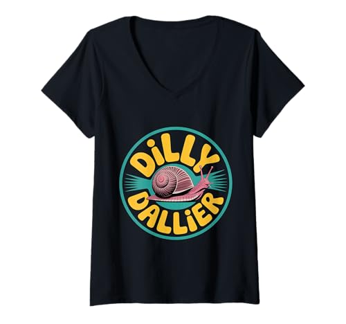 Damen Dilly Dallier Aufschubzeit verschwenden - T-Shirt mit V-Ausschnitt Damen Dilly Dallier Aufschubzeit verschwenden - T-Shirt mit V-Ausschnitt von Zögern Hobby