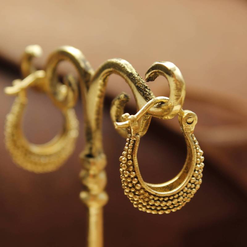 Kleine Messing-Creolen Im Gold-Creolen-stil von ZoelaDesign