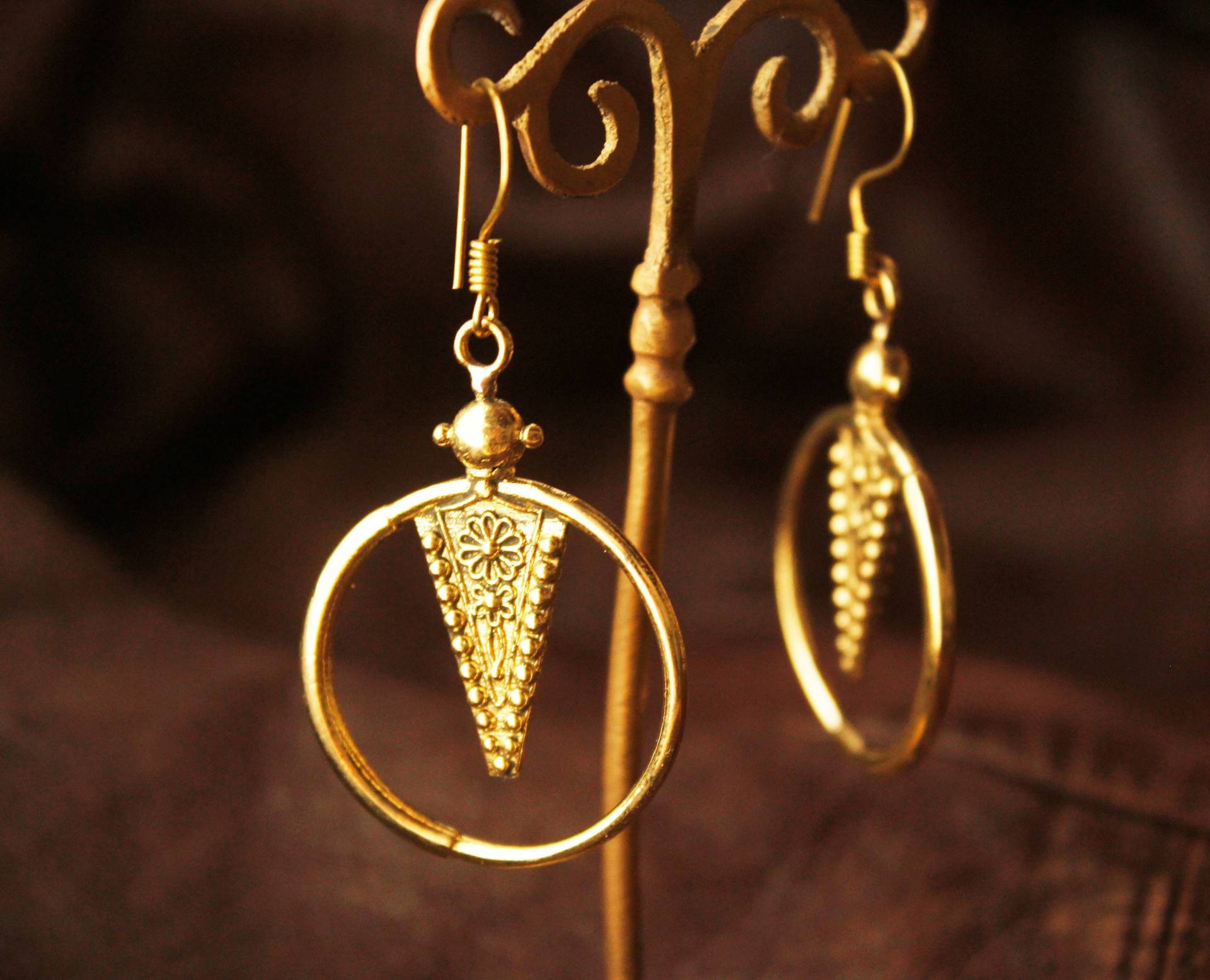 Messing Ohrringe Ethno Boho Schmuck von ZoelaDesign