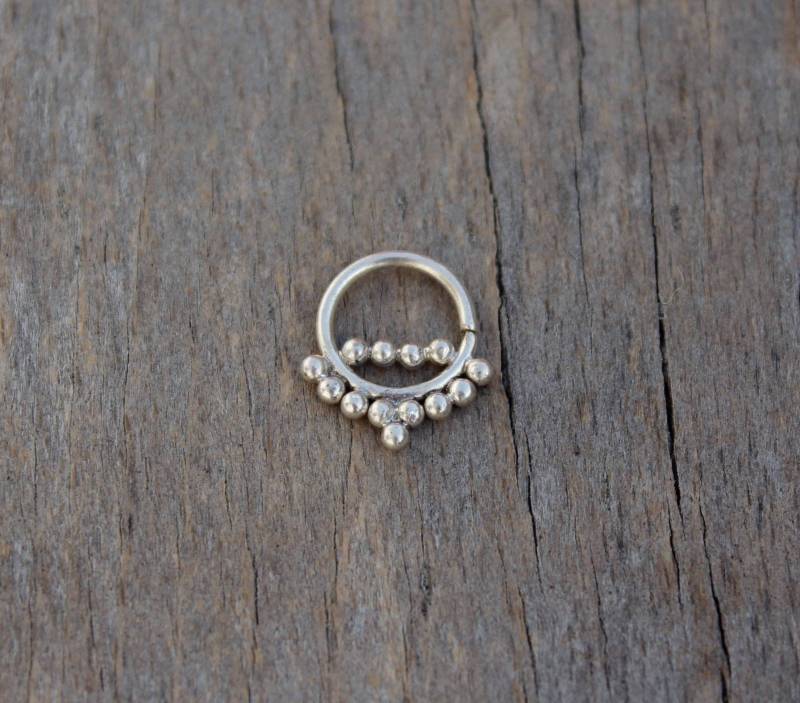 Septum Ring Sterlingsilber Boho Ethno Nasenpiercing von ZoelaDesign