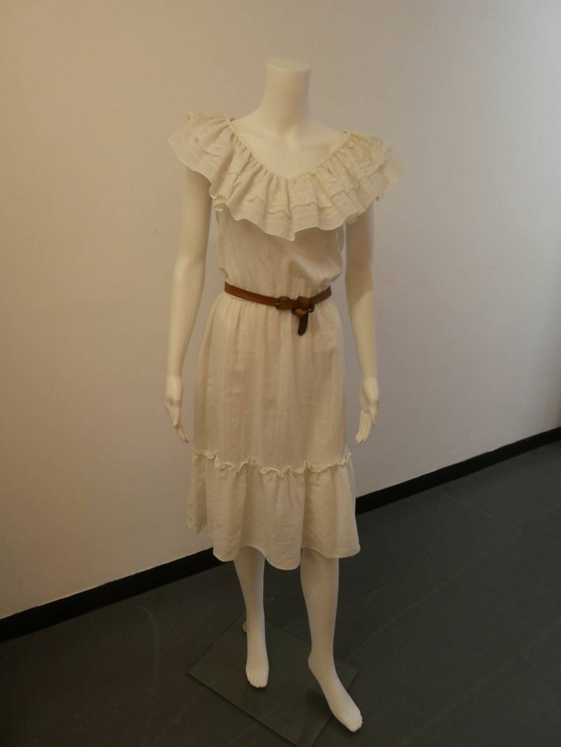 1980Shelley Michaels Creme Spitze Boho Aus Der Schulter Kleid von ZoesCollectables