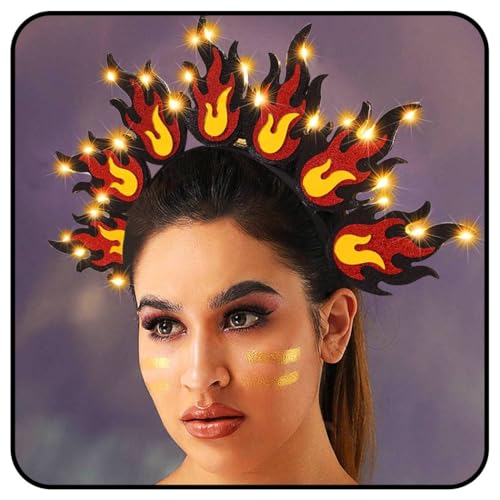 Zoestar Leuchtendes Feuer-Stirnband, LED, rote Flamme, Stirnbänder, leuchtende Feuer, Kopfschmuck, Karneval, Festival, Kostüm, Kopfbedeckung, Haarschmuck für Damen Zoestar Leuchtendes Feuer-Stirnband, LED, rote Flamme, Stirnbänder, leuchtende Feuer, Kopfschmuck, Karneval, Festival, Kostüm, Kopfbedeckung, Haarschmuck für Damen von Zoestar
