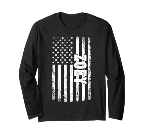 Zoey persönlicher Name American Flag Retro Frauen lustig Langarmshirt Zoey persönlicher Name American Flag Retro Frauen lustig Langarmshirt von Zoey Specialized First Girl Woman Name Tee