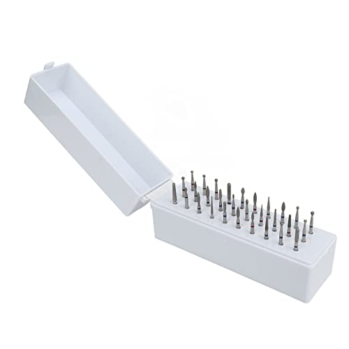 Nagelbohrer-Halter-Set, 30 Löcher, Bit-Organizer, Behälter, mit 30 Nagelbohrern für Acryl-Nagelbohrer, Salon-Nagelschleifkopf, Nagel-Bits, Maniküre-Werkzeuge, weiß von Zoeyilan