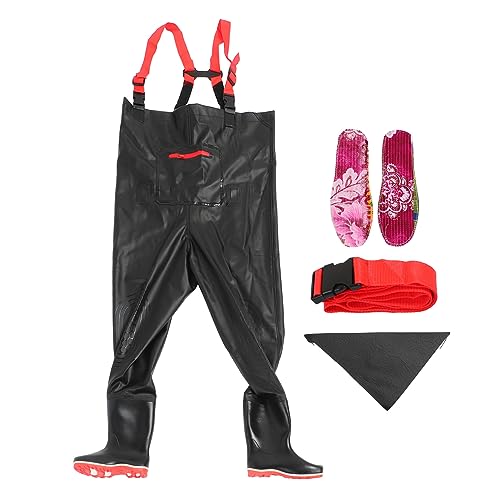 Zoeyilan Brustwader Fischereifaders, Stiefelbus -Brustwader, PVC Leichte Wasserdichtungsfischerei -Wathose mit Anti -Slip -Stiefeln und Reparaturfleck für Männer Frauen, 40 Größe (41) von Zoeyilan