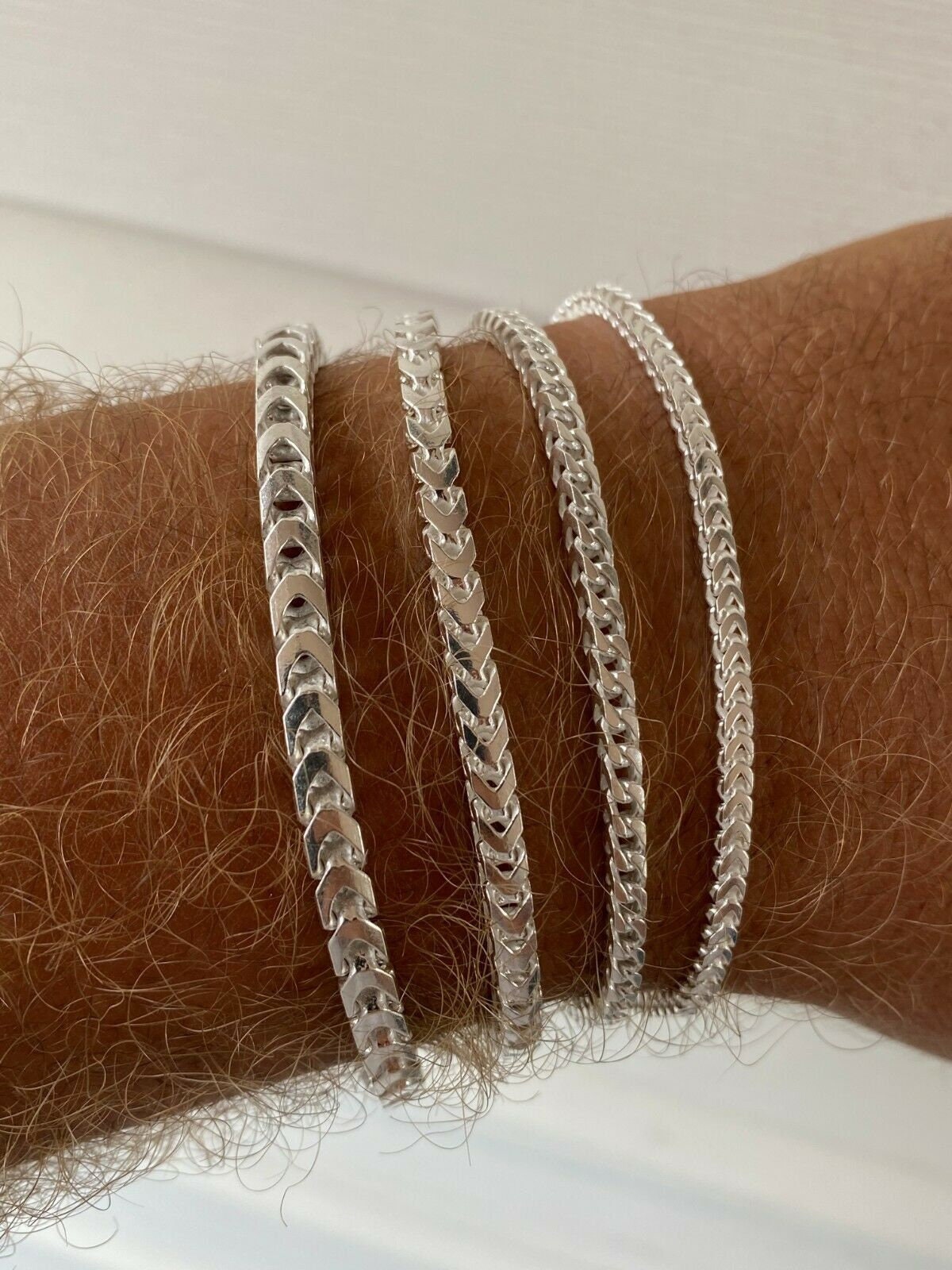 Männer Und Frauen Massiv 925 Sterling Silber Franco Armbänder 2, 5 Mm, 3 4 5 Mm Breiten 7 "-9" Längen von ZoeysJewelryBoxLLC