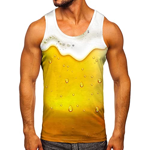 Zofedap Gym Tank Top Herren Lustig Bier Hawaii Hemd Männer Sport Ärmelloses Shirts Fitness Muscleshirt Achselshirts Muskelshirt Trainingsshirt Tanktop Trägershirt Funktionsshirt von Zofedap