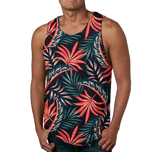 Zofedap Hawaii Tank Top Herren Gym Ärmelloses Shirts Männer Muscleshirt Muskelshirt Achselshirts Tanktop Trägershirt Funktionsshirt Laufshirt Unterhemd Trainingsshirt Joggen von Zofedap