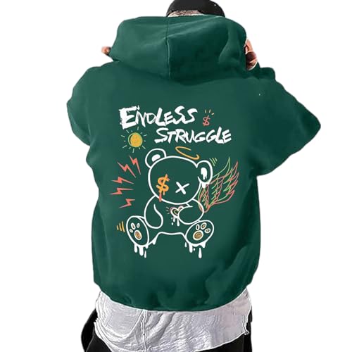 Zofedap Hoodie Herren Oversize Backprint Kapuzenpullover Sweatshirt mit Kapuze Hoody Langarmshirt Bären Drucken Kapuzenjacke Streetwear Y2K Sweatjacke Kapuzenpulli Männer - Endless Struggle Zofedap Hoodie Herren Oversize Backprint Kapuzenpullover Sweatshirt mit Kapuze Hoody Langarmshirt Bären Drucken Kapuzenjacke Streetwear Y2K Sweatjacke Kapuzenpulli Männer - Endless Struggle von Zofedap