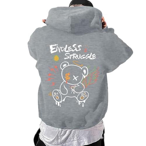 Zofedap Hoodie Herren Oversize Backprint Kapuzenpullover Sweatshirt mit Kapuze Hoody Langarmshirt Bären Drucken Kapuzenjacke Streetwear Y2K Sweatjacke Kapuzenpulli Männer - Endless Struggle Zofedap Hoodie Herren Oversize Backprint Kapuzenpullover Sweatshirt mit Kapuze Hoody Langarmshirt Bären Drucken Kapuzenjacke Streetwear Y2K Sweatjacke Kapuzenpulli Männer - Endless Struggle von Zofedap