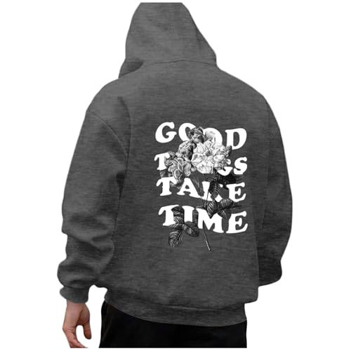 Zofedap Kapuzenpullover Herren Hoodie Männer mit Backprint Sweatshirt Streetwear Sweatjacke Langarm Kapuzenpulli Frühling Herbst Winter von Zofedap