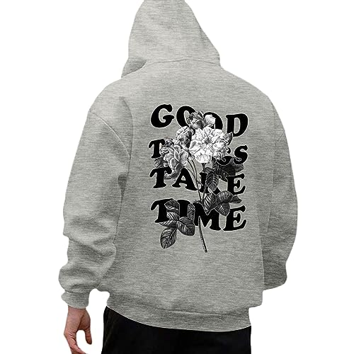 Zofedap Kapuzenpullover Herren Hoodie Männer mit Backprint Sweatshirt Streetwear Sweatjacke Langarm Kapuzenpulli Frühling Herbst Winter von Zofedap