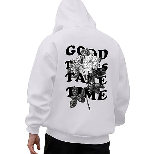 Zofedap Kapuzenpullover Herren Hoodie Männer mit Backprint Sweatshirt Streetwear Sweatjacke Langarm Kapuzenpulli Frühling Herbst Winter von Zofedap