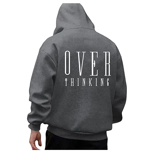 Zofedap Kapuzenpullover Herren Hoodie Männer mit Rückenaufdruck Sweatshirt Kapuzenpulli Streetwear Sweatjacke Langarm Winterpullover von Zofedap