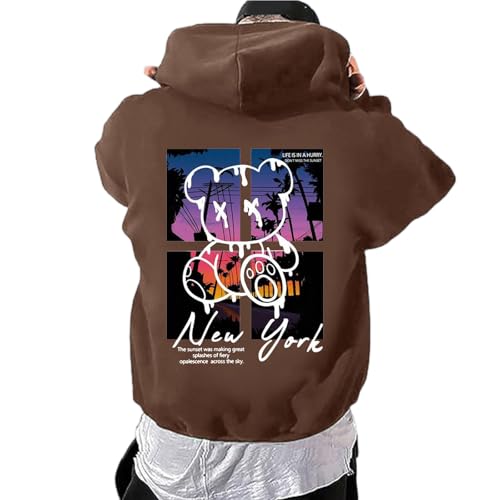 Zofedap Kapuzenpullover Herren Oversize Backprint Hoodie Hoody Sweatshirt mit Kapuze Langarmshirt Bären Muster Kapuzenjacke Streetwear Y2K Sweatjacke Männer - Life is A Hurry,Dont Miss The Sunset Zofedap Kapuzenpullover Herren Oversize Backprint Hoodie Hoody Sweatshirt mit Kapuze Langarmshirt Bären Muster Kapuzenjacke Streetwear Y2K Sweatjacke Männer - Life is A Hurry,Dont Miss The Sunset von Zofedap