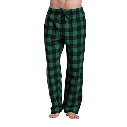 Zofedap Karierte Pyjamahose Herren Lang Schlafhose Männer Freizeithose Relaxed Fit Loungehose Weich Schlafanzughosen Pyjama Schlaf Hosen von Zofedap