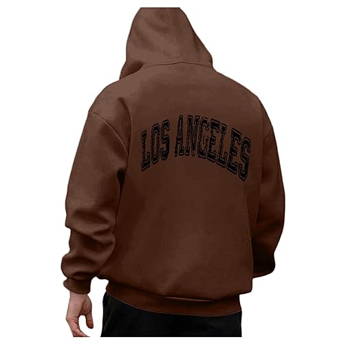 Zofedap Los-Angeles Kapuzenpullover Herren Hoodie Männer mit Backprint Langarm Sweatshirt Kapuzenpulli Streetwear Sweatjacke Frühling Herbst Winter von Zofedap