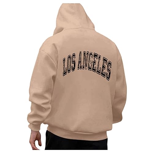 Zofedap Los-Angeles Kapuzenpullover Herren Hoodie Männer mit Backprint Langarm Sweatshirt Kapuzenpulli Streetwear Sweatjacke Frühling Herbst Winter von Zofedap