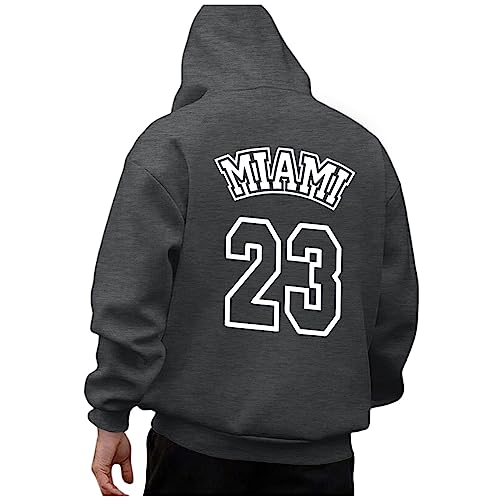 Zofedap Miami23 Kapuzenpullover Herren Hoodie Männer mit Backprint Sweatjacke Langarm Sweatshirt Kapuzenpulli Streetwear Frühling Herbst Winter von Zofedap