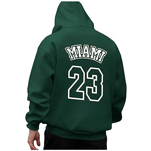 Zofedap Miami23 Kapuzenpullover Herren Hoodie Männer mit Backprint Sweatjacke Langarm Sweatshirt Kapuzenpulli Streetwear Frühling Herbst Winter von Zofedap