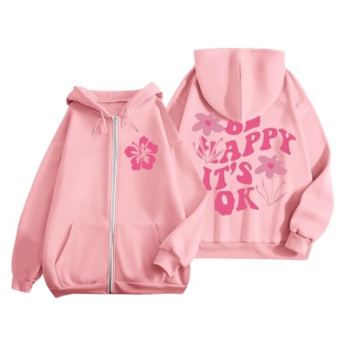 Zofedap Oversize Hoodie Damen Reißverschluss mit Backprint Frauen Teenager Mädchen Sweatjacke Kapuze Sweatshirt Zipper Langarmshirt Jacke Rückenprint Kapuzenpulli Kapuzenpullover Kapuzenjacke Zofedap Oversize Hoodie Damen Reißverschluss mit Backprint Frauen Teenager Mädchen Sweatjacke Kapuze Sweatshirt Zipper Langarmshirt Jacke Rückenprint Kapuzenpulli Kapuzenpullover Kapuzenjacke von Zofedap