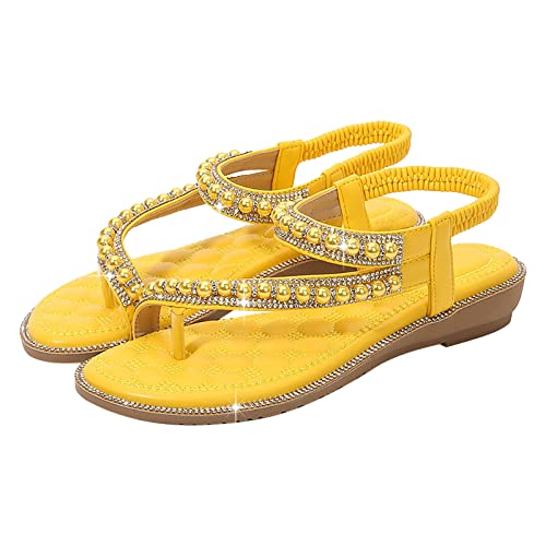 Zofedap Sandalen Damen Sommer Plateau Keilabsatz Sandalen Bequem Römische Schuhe Sommerschuhe Strandsandalen Pantoletten Frauen von Zofedap