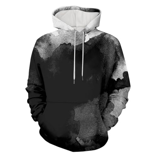 Zofedap Tie Dye Hoodie Herren Oversize 3D Druck Kapuzenpullover Bunt Batik Sweatshirt mit Kapuze Dünne Pullover Hoody Langarmshirt Kapuzenjacke Sweatjacke Männer von Zofedap