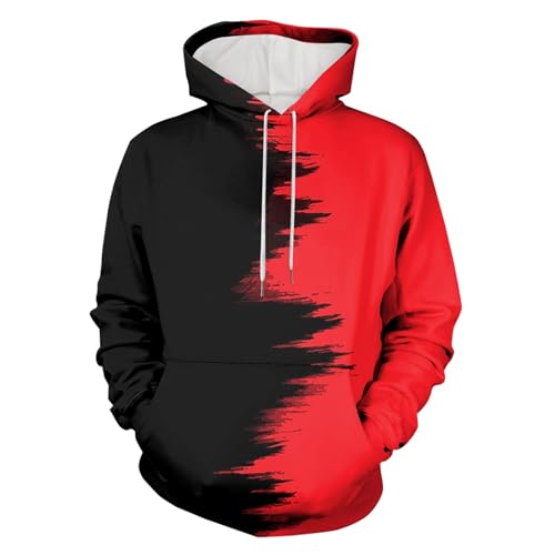 Zofedap Tie Dye Hoodie Herren Oversize 3D Druck Kapuzenpullover Bunt Batik Sweatshirt mit Kapuze Dünne Pullover Hoody Langarmshirt Kapuzenjacke Sweatjacke Männer von Zofedap