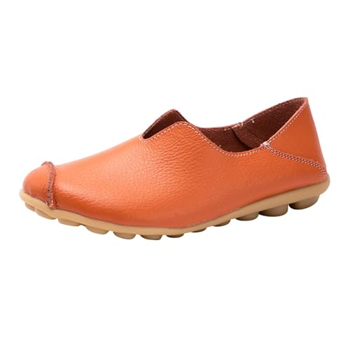 Zofedap Zentiva Orthobounce Orthopädische Schuhe Damen Loafers Leder Freizeitschuhe Moccasins Flache Segelschuhe Schlupfschuhe von Zofedap