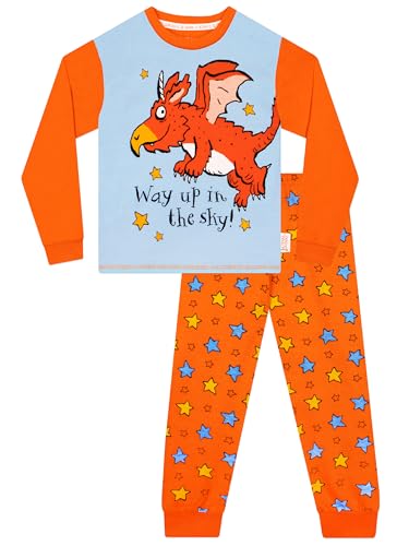 Zog Schlafanzug Jungen | Langarm Schlafanzug Kinder | Drachen Schlafanzüge für Jungen | Pyjama Kinder | Orange 122 von Zog