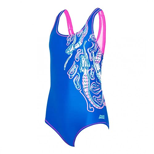 Zoggs Mädchen Rowleeback Badeanzug, Mermaid Madness Print Full Lining, 12 Jahre von Zoggs