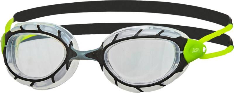 Zoggs Schwimmbrille Predator BLACK GREEN CLEAR - SMALLER FIT von Zoggs