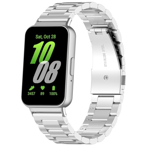 Zohmuly Edelstahl Armband Kompatibel mit Samsung Galaxy Fit 3, Metallarmband Uhrenarmband für Business Herren, Metall Armbänder für Samsung Galaxy Fit 3 von Zohmuly