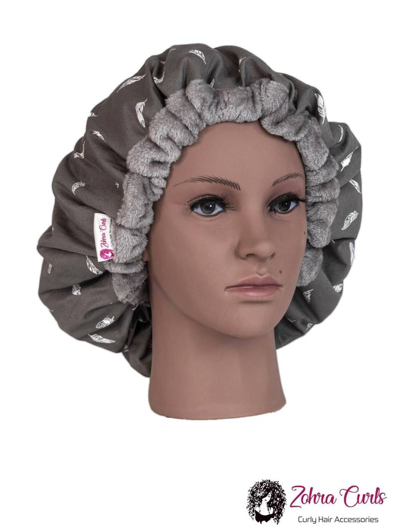 Heat Cap, Model Feather Grey, Deepconditioning Wärmehaube, Lockenpflege, Waschbar, Leinsamen Mikrowellengeeignet Heat Cap, Model Feather Grey, Deepconditioning Wärmehaube, Lockenpflege, Waschbar, Leinsamen Mikrowellengeeignet von Zohracurls
