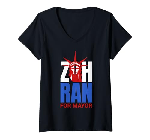 Damen Zohran Mamdani für NYC Mayor Lustig Cool Trendy Progressive T-Shirt mit V-Ausschnitt Damen Zohran Mamdani für NYC Mayor Lustig Cool Trendy Progressive T-Shirt mit V-Ausschnitt von Zohran For Mayor Election 2025 Supporters Tees Co.