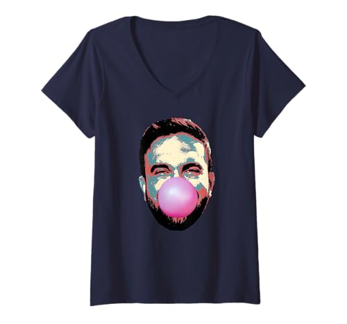 Damen Zohran Mamdani für NYC Mayor Funny Bubble Gum Ballon Parodie T-Shirt mit V-Ausschnitt Damen Zohran Mamdani für NYC Mayor Funny Bubble Gum Ballon Parodie T-Shirt mit V-Ausschnitt von Zohran Mamdani '25 Campaign Political Gifts & Tees